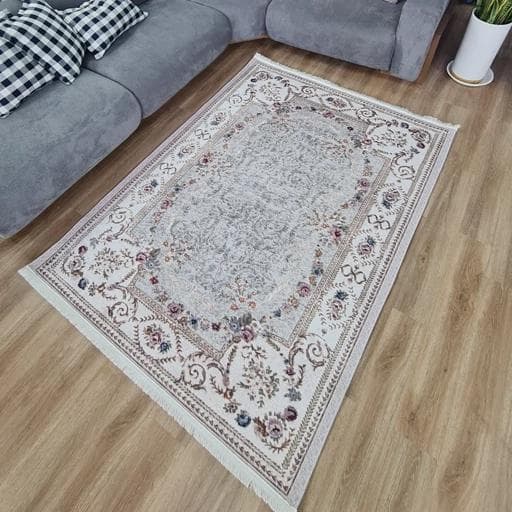 فرشینه | فرش چاپی برند حسن نیا چاپی هازان ترک ضد پرز و حساسیت کد M104 (پس کرایه)