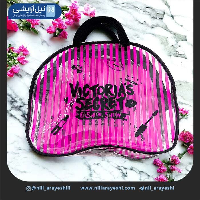 کیف آرایشی سایز بزرگ طرح ویکتوریا طلقی ( بیضی ) — تصویر ۳