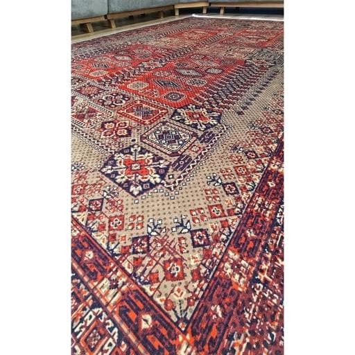 فرشینه | فرش چاپی برند حسن نیا چاپی هازان ترک طرح سنتی لاکی کد 156 (پس کرایه) — تصویر ۷