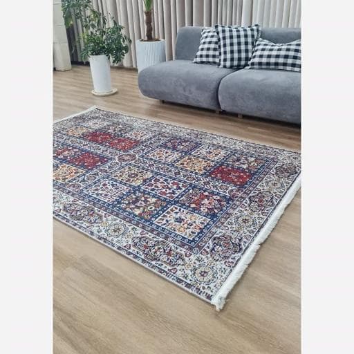 فرشینه | فرش چاپی برند حسن نیا چاپی هازان ترک طرح ابریشمی کد 151(پس کرایه) — تصویر ۷