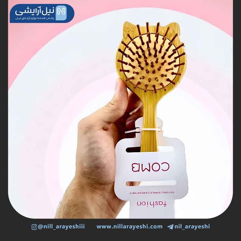 برس مو چوبی گوش دار سایز کوچک — تصویر ۳
