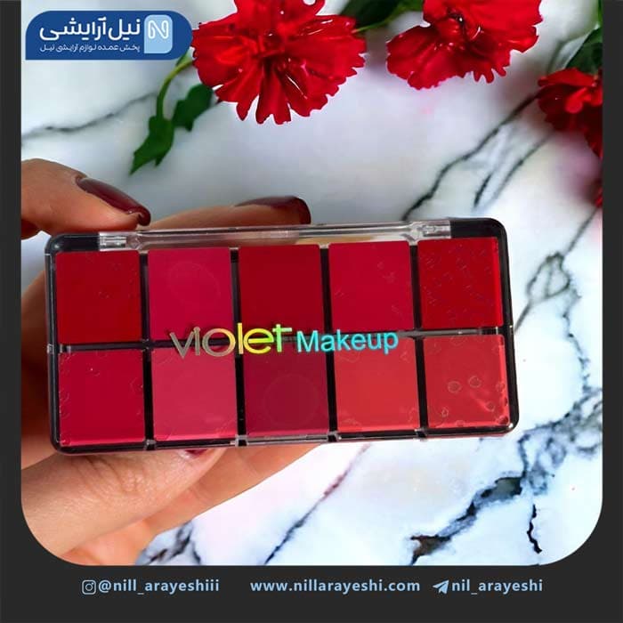 رژ پالتی ده رنگ ویولت کد SV078 — تصویر ۳