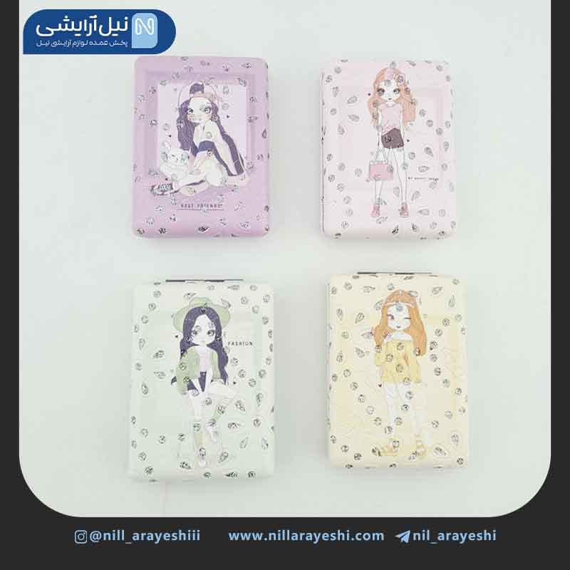 آیینه جیبی دو طرفه فانتزی نگین دار