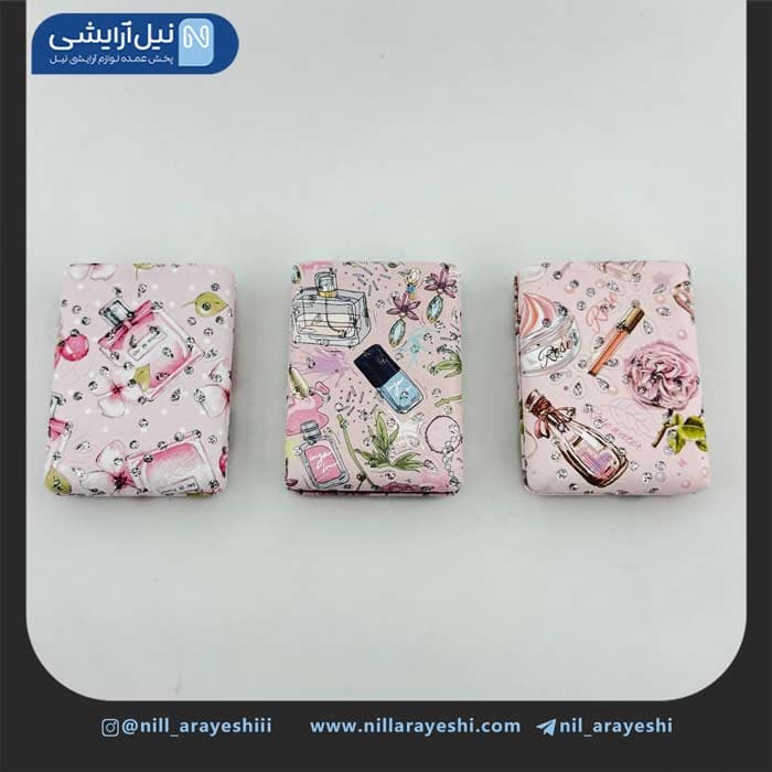آیینه جیبی دو طرفه فانتزی نگین دار — تصویر ۷