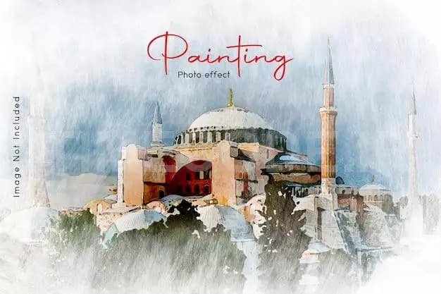 دانلود افکت فتوشاپ نقاشی آبرنگی Watercolor Painting Effect Template