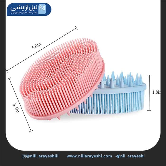 سرشور و لیف سیلیکونی دو کاره رنگی — تصویر ۳