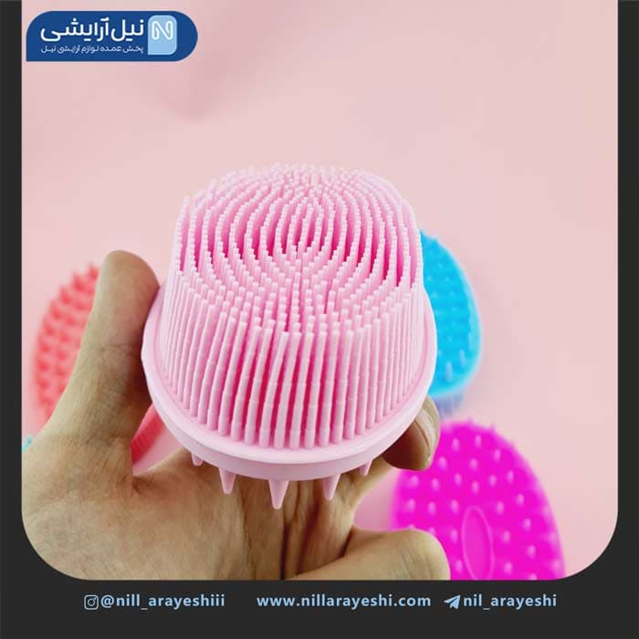 سرشور و لیف سیلیکونی دو کاره رنگی — تصویر ۵
