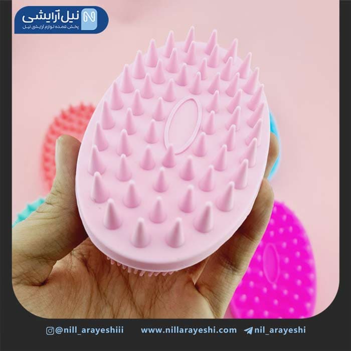 سرشور و لیف سیلیکونی دو کاره رنگی — تصویر ۶