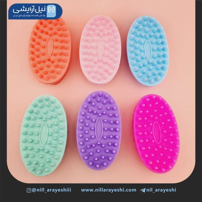 سرشور و لیف سیلیکونی دو کاره رنگی — تصویر ۲