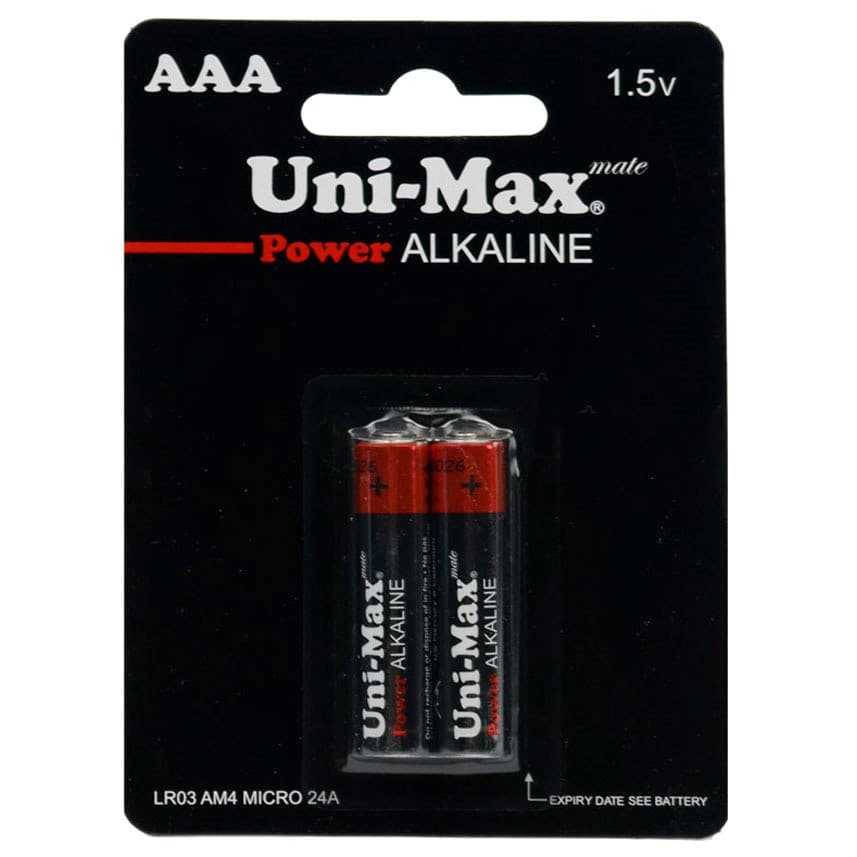 باتری نیم قلمی 2 عددی کارتی Uni-Max Power Alkaline — تصویر ۲