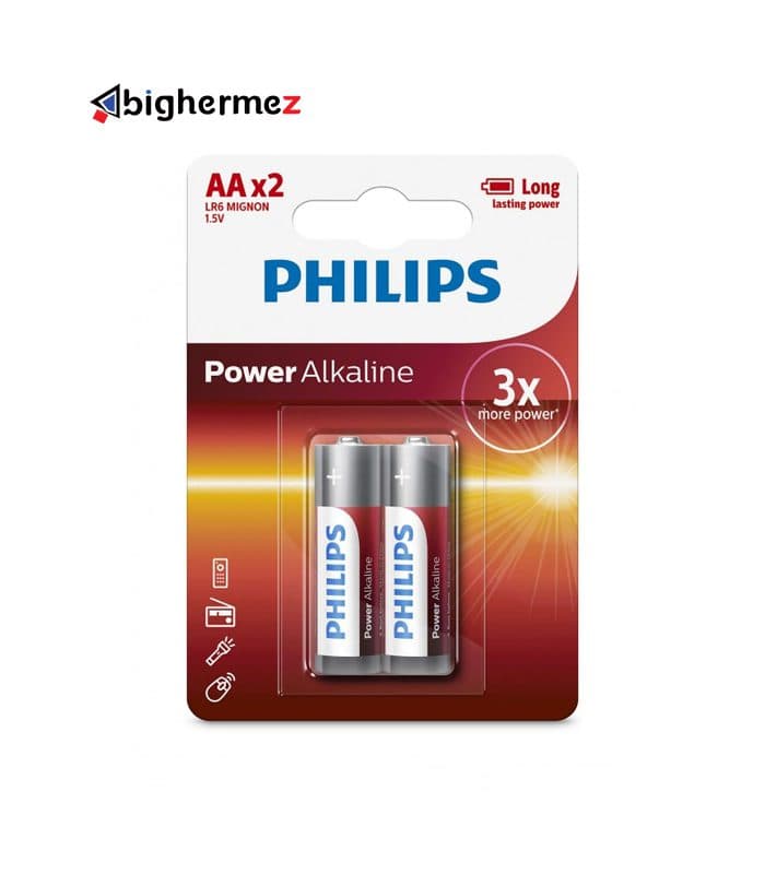 باتری قلم 2تایی پاور آلکالاین فیلیپس مدل LR6P2B/97