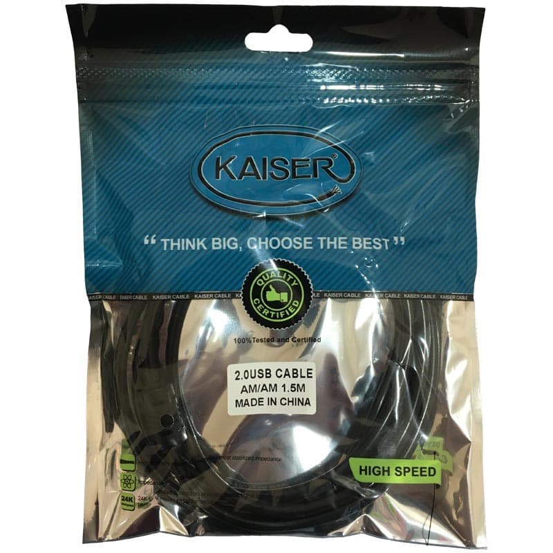 کابل لینک 1.5 متری دو سر نری USB2.0 نویزگیردار Kaiser — تصویر ۲