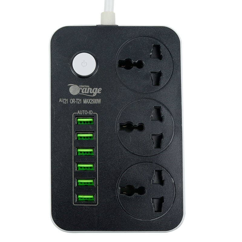 چند راهی کلیددار 2 متری با 6 پورت USB2.0 Orange T21 3.4A — تصویر ۳