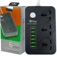 چند راهی کلیددار 2 متری با 6 پورت USB2.0 Orange T21 3.4A