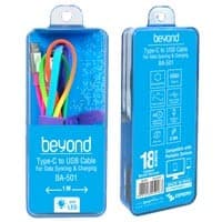 کابل شارژر و دیتا Type C رنگین کمانی 1 متری فلت برزنتی Beyond BA-501