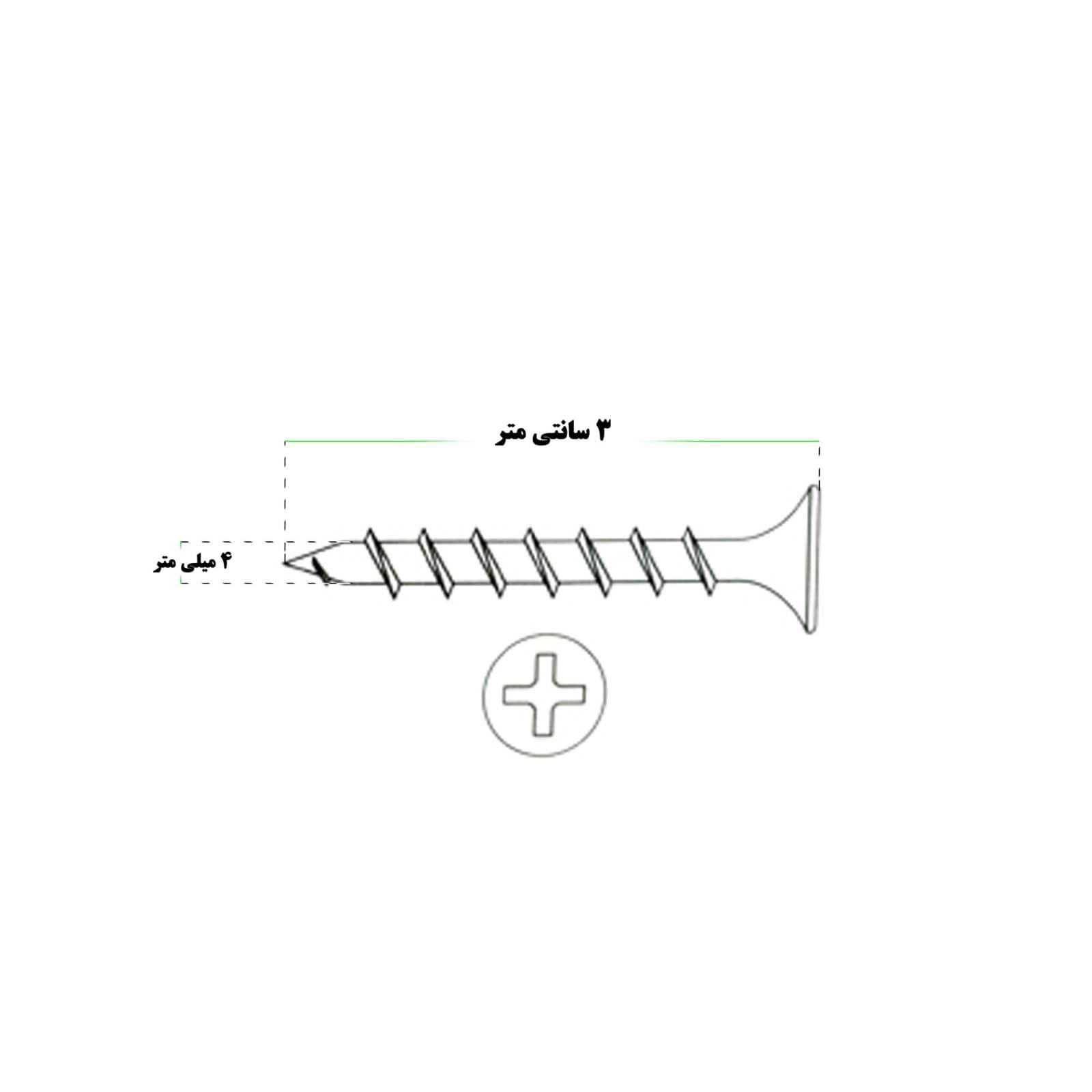 پیچ ام دی اف MDF مدل iBALL 4×30 بسته 100 عددی — تصویر ۳