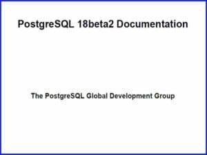 دانلود کتاب مستندات PostgreSQL نسخه ۱۸ بتا ۲