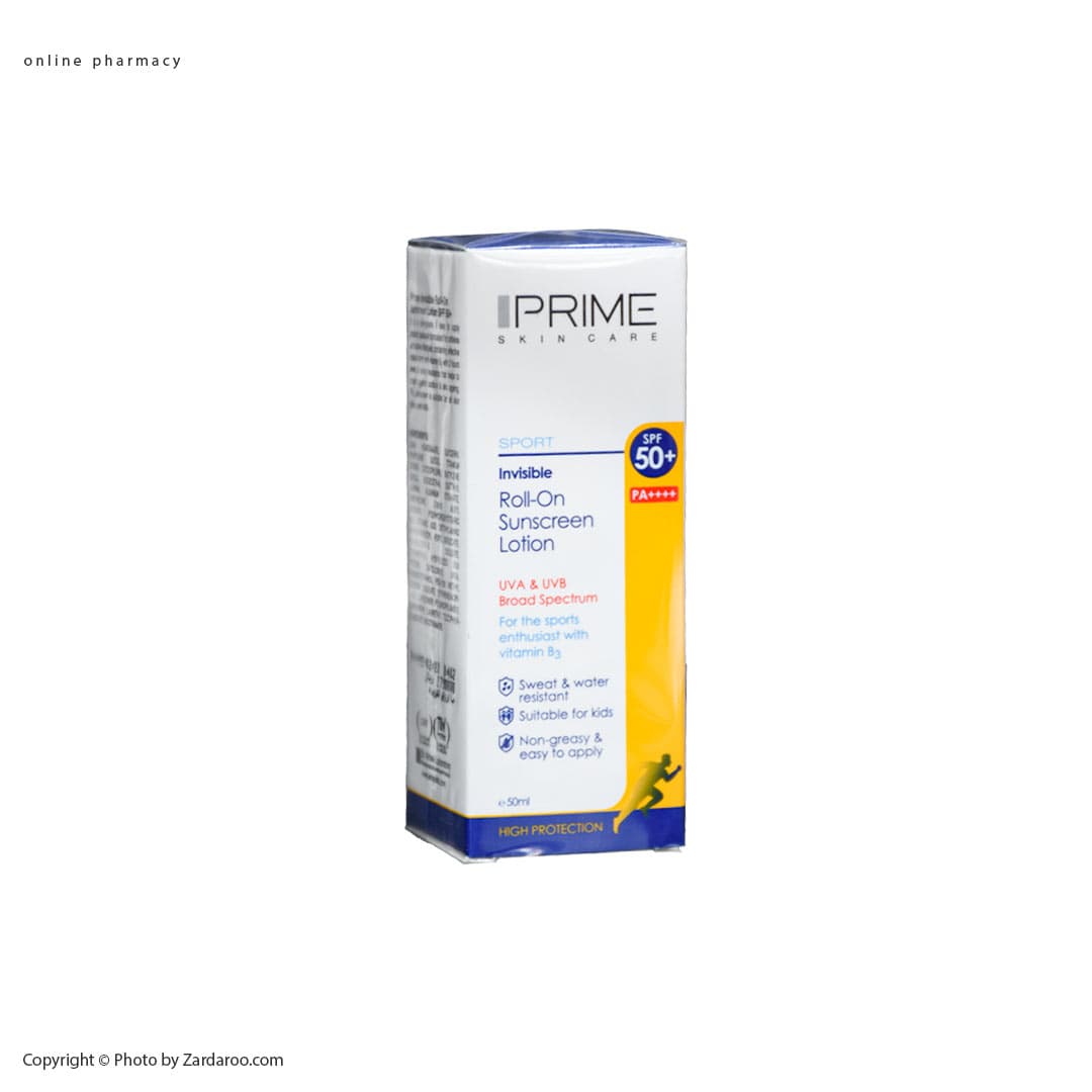 لوسیون ضد آفتاب رول_آن SPF50 بدون رنگ انواع پوست پریم Prime