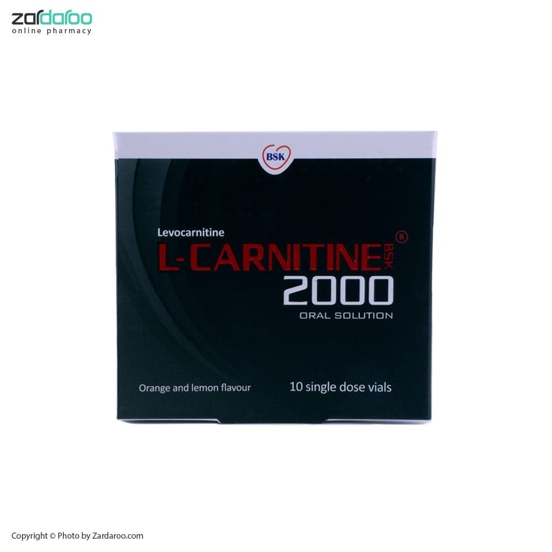 ویال محلول خوراکی 10 عددی ال کارنیتین 2000 بی اس کی