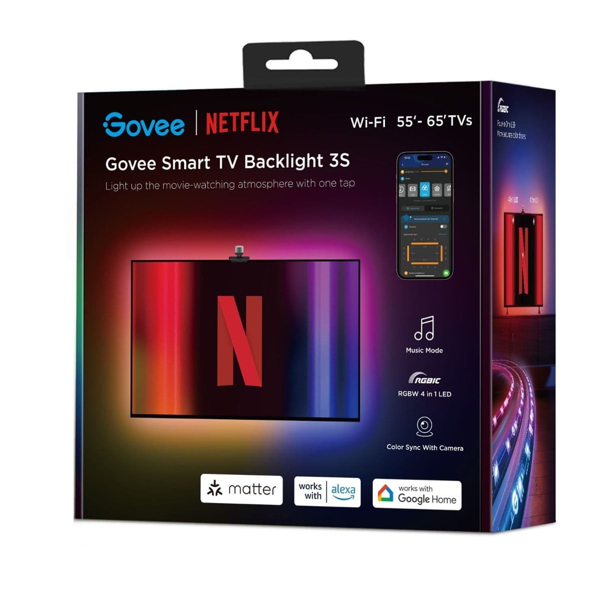 نور پس زمینه Govee Envisual TV Backlight 3S (55~65 inch) t3s (Netfilx)