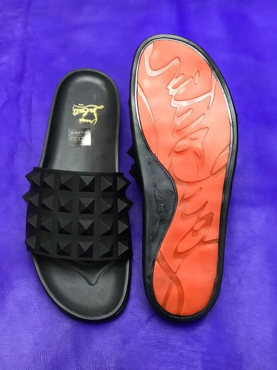 کد 304 صندل اسلیپر کریستیان لوبوتین christian louboutin تزریق مشکی میخ دار میخ درشت