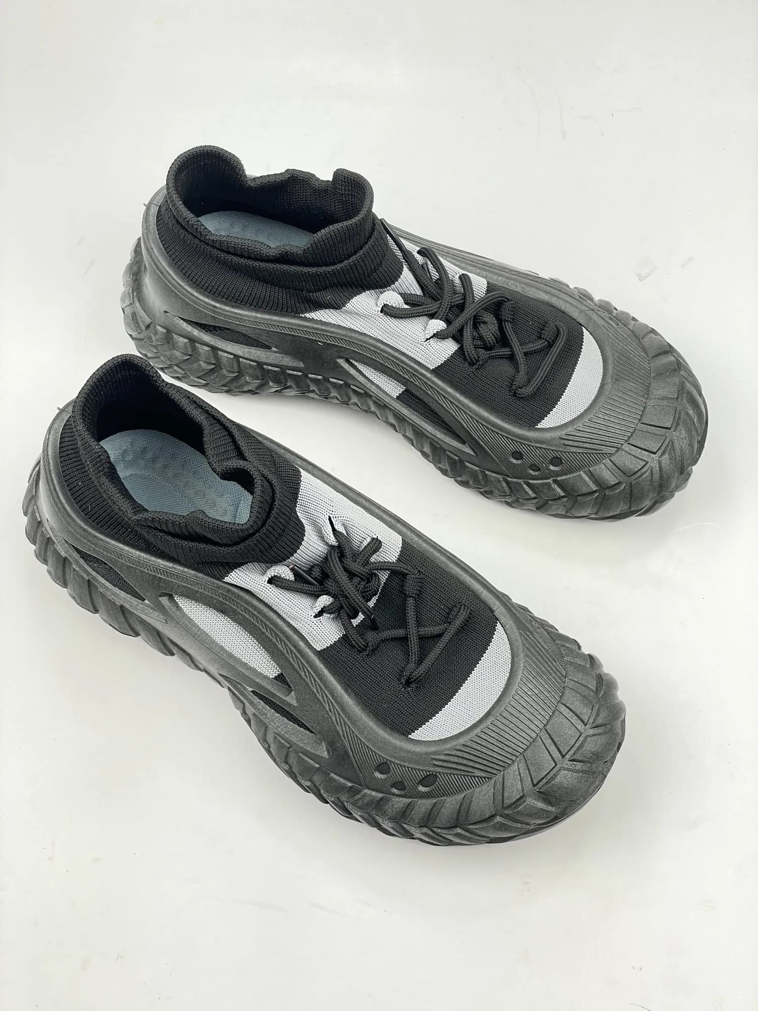 کتونی کشبافت تانکی تزریق مستقیم بالنسیاگا BALENCIAGA بندی مشکی طوسی — تصویر ۴