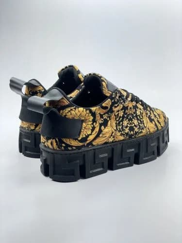 ونس ورساچه بندی چاپی طرح چاپی ورساچه versace مشکی طلایی زیره مشکی پارچه کرپ مخمل — تصویر ۵