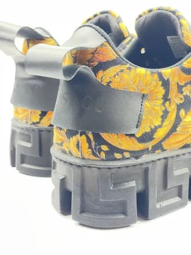ونس ورساچه بندی چاپی طرح چاپی ورساچه versace مشکی طلایی زیره مشکی پارچه کرپ مخمل — تصویر ۶