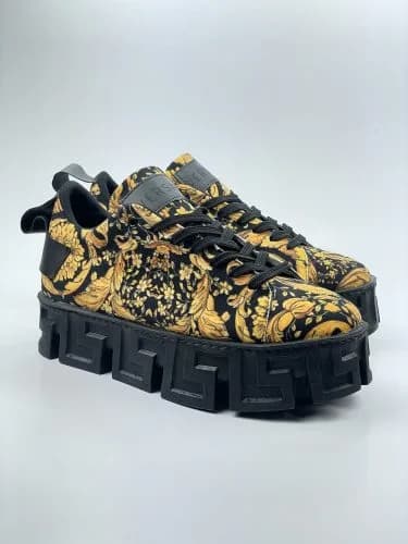 ونس ورساچه بندی چاپی طرح چاپی ورساچه versace مشکی طلایی زیره مشکی پارچه کرپ مخمل — تصویر ۲