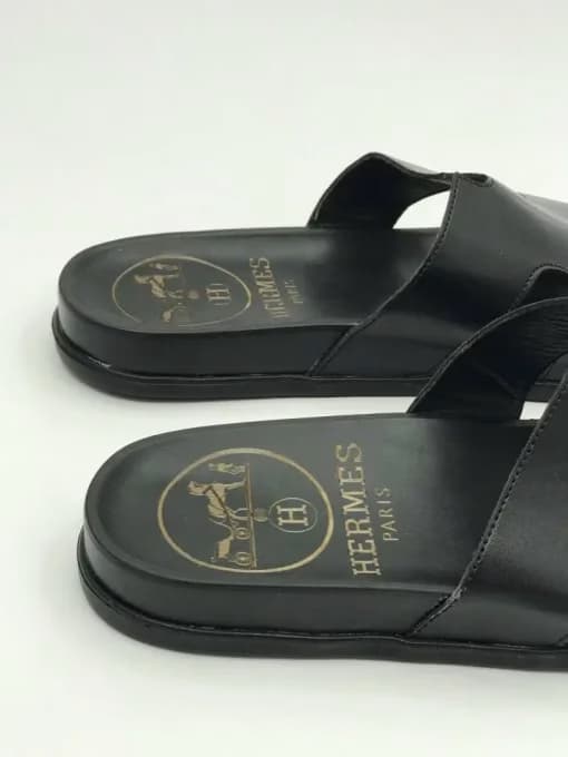 کد 365 اسلیپر صندل HERMES هرمس مشکی یکدست — تصویر ۶