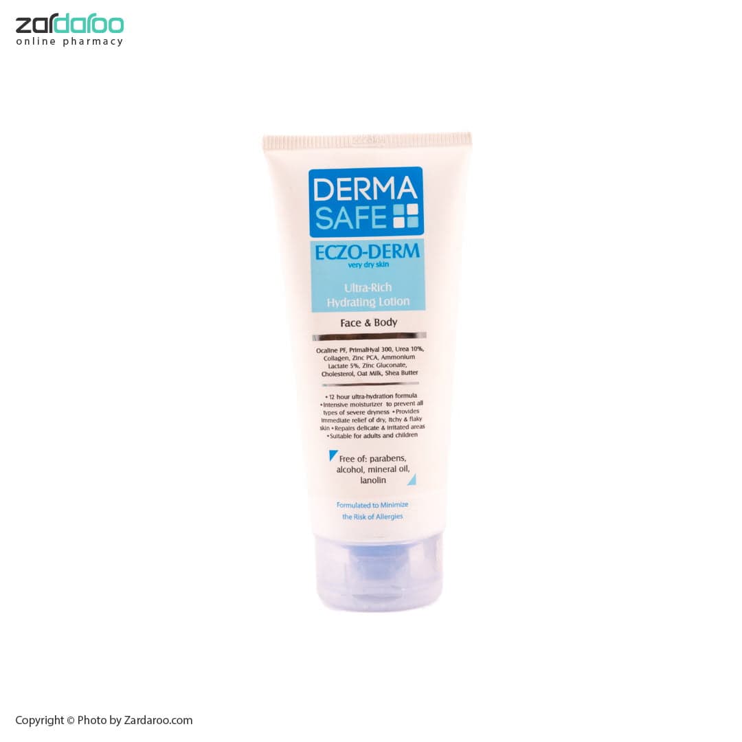 لوسیون مرطوب کننده 10% اوره صورت و بدن پوست بسیار خشک اگزودرم درماسیف Derma Safe