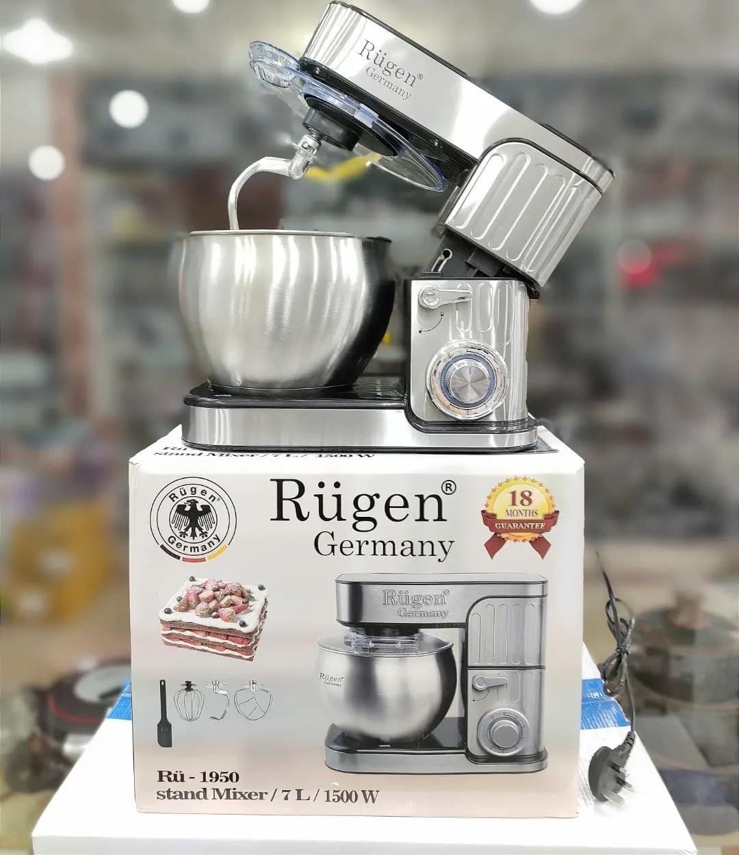 همزن کاسه دار 7 ( خمیر زن ) مدل 1950 روگن / RUGEN STAND MIXER RU-1950 — تصویر ۷