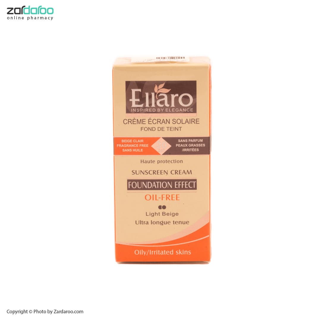 کرم ضد آفتاب کرم پودری فاقد چربی SPF 30 الارو Ellaro