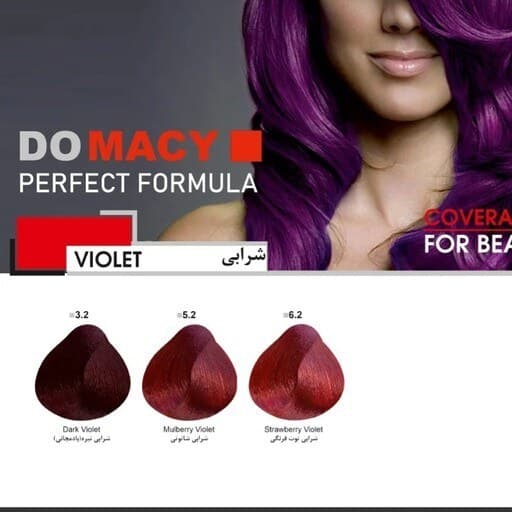 رنگ موی دوماسی (Domacy) سری شرابی – حجم ۱۲۰ میلی‌لیتر