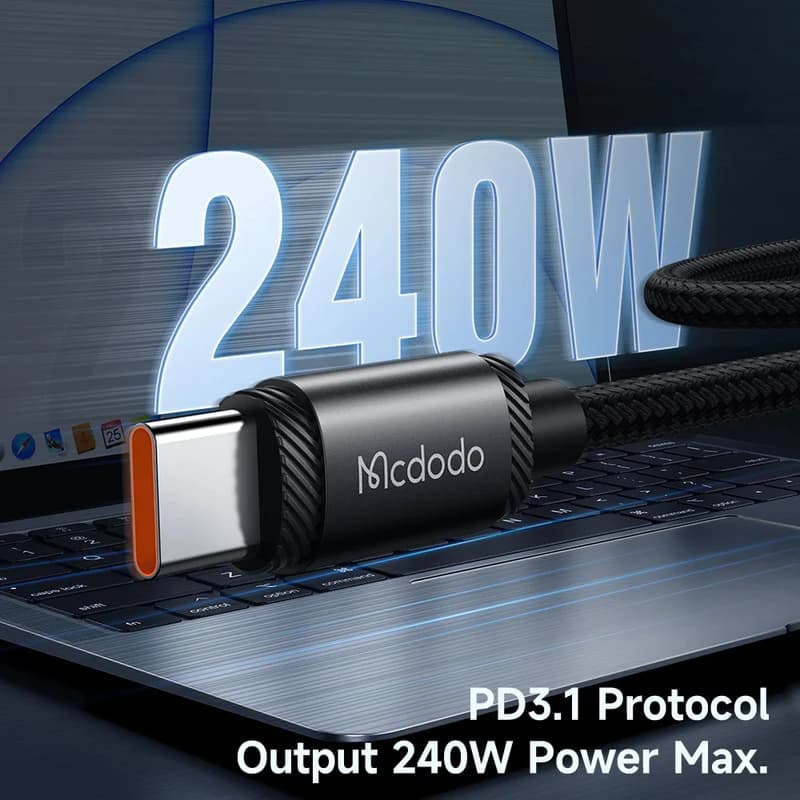 کابل 240 وات مک دودو Mcdodo CA-3681 از نوع Type-C به Type-C با طول 2 متر (با گارانتی شرکتی) — تصویر ۵