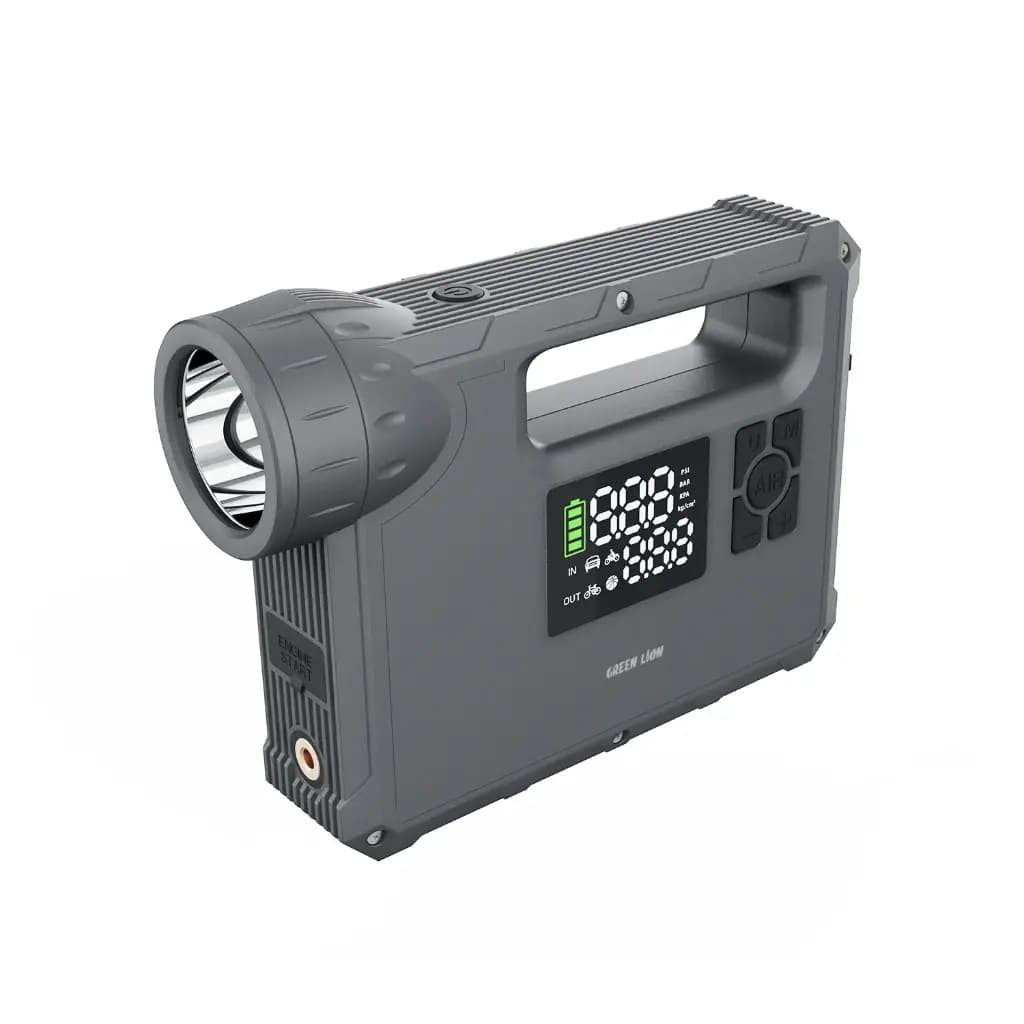 جامپ استارتر چندکاره گرین لاین مدل Green Lion JX-84 | استارت 2000A، کمپرسور 150PSI و 16000mAh — تصویر ۴