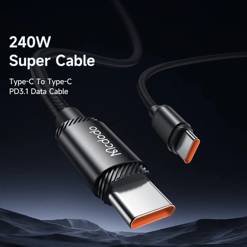 کابل 240 وات مک دودو Mcdodo CA-3680 از نوع Type-C به Type-C با طول 1.2 متر (با گارانتی شرکتی) — تصویر ۳