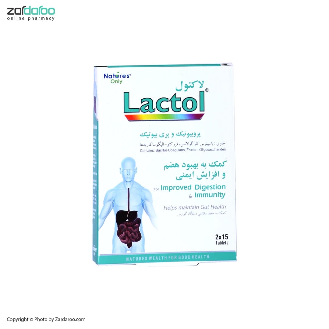 قرص لاکتول 30 عددی پروبیوتیک و پری بیوتیک نیچرز اونلی Natures Only