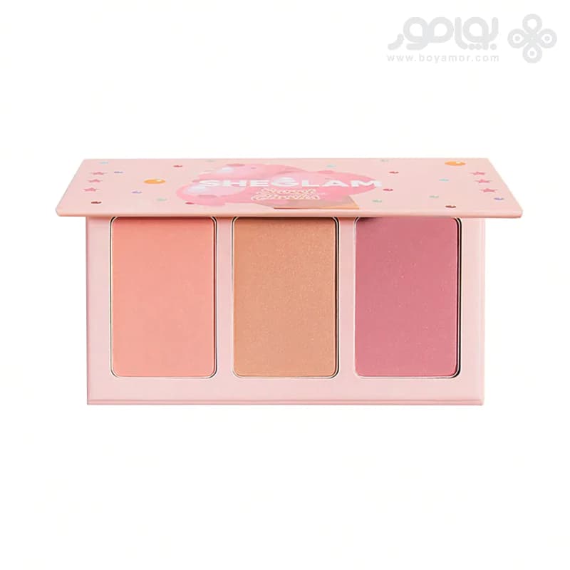 پالت رژگونه 3 رنگ شیگلم مدل SWEET CHEECKS رنگ ENAMORED