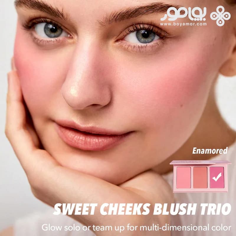 پالت رژگونه 3 رنگ شیگلم مدل SWEET CHEECKS رنگ ENAMORED — تصویر ۶