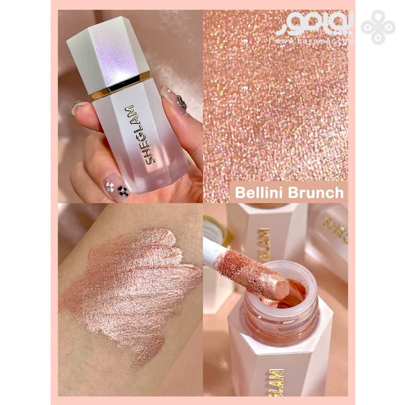 هایلایتر مایع براق شیگلم مدل GLOW BLOOM رنگ BELLINI BRUNCH — تصویر ۳