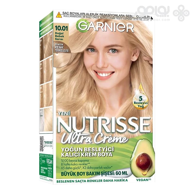 کیت رنگ موی گارنیر NUTRISSE شماره 10.01 رنگ بلوند عروسکی