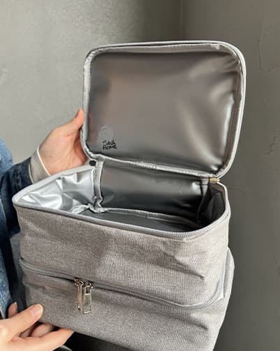 کیف ظرف غذا (لانچ باکس) دو طبقه دسته دار با عایق حرارتی HAODA — تصویر ۴