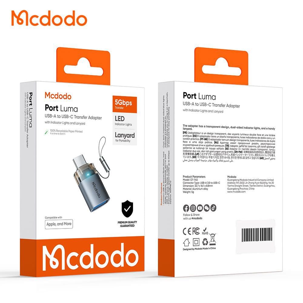 تبدیل OTG پورت 3.0 USB-A به تایپ سی USB-C مک دودو مدل MCDODO OT-7400 — تصویر ۸