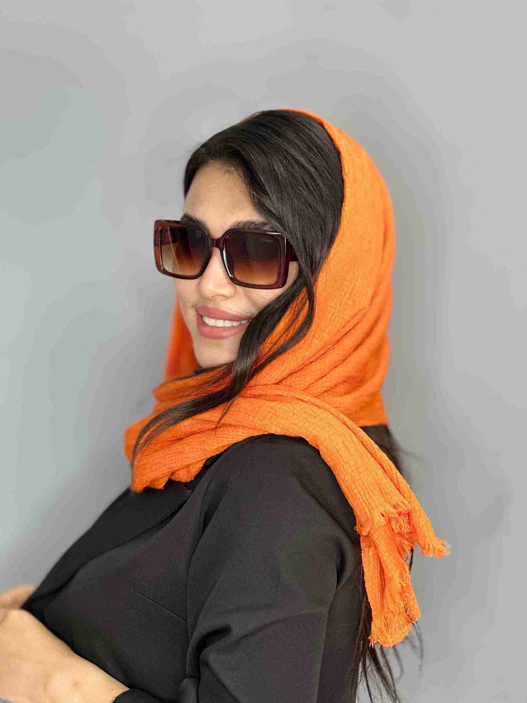 عینک افتابی Chanel چنل مربع مستطیل قهوه ای زنانه یووی ۴۰۰ — تصویر ۲