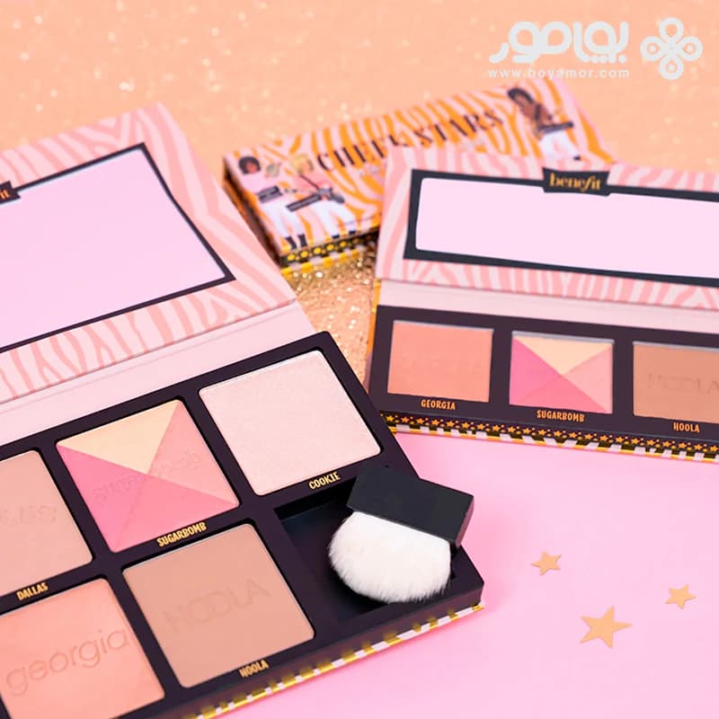 پالت هایلایتر، برنزر و رژگونه بنفیت مدل CHEEK STARS — تصویر ۶