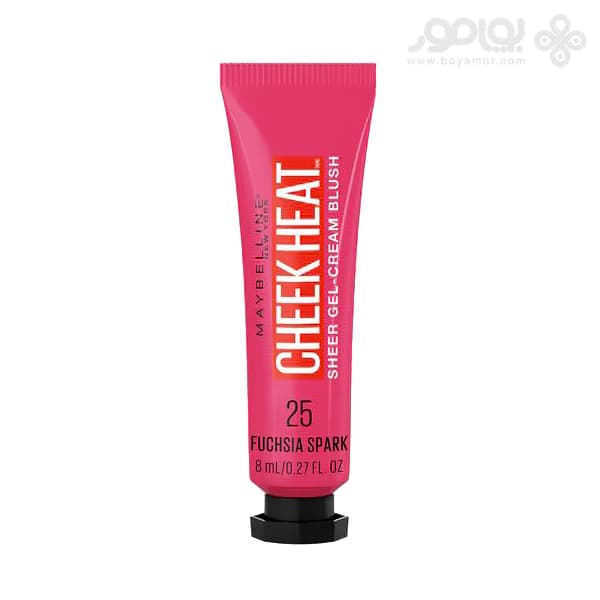 رژگونه مایع میبلین مدل CHEEK HEAT شماره 25 رنگ FUSHCIA SPARK