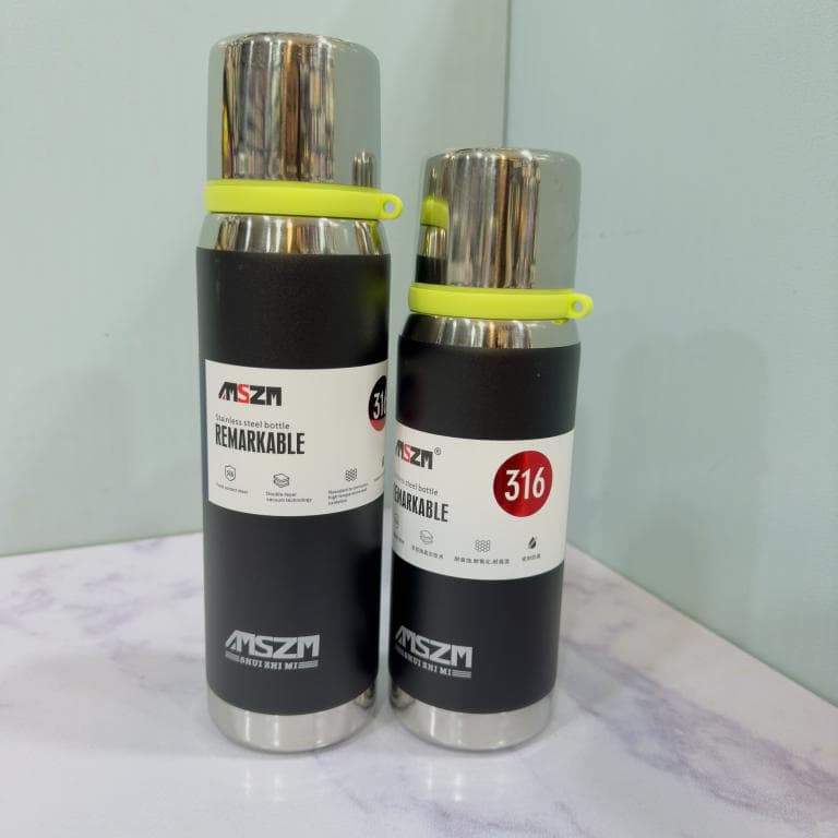 فلاسک استیل دو سرنوش (AMSZM) در لیوانی دو حجم دسته طنابی کد 2166 — تصویر ۵