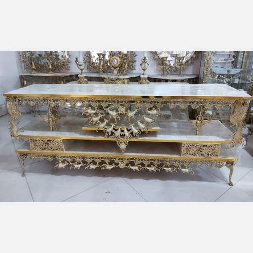 میز تی ویبرنجی نگین بادمجانی عرض 160 س مبلمان فرنا مدل 1137256