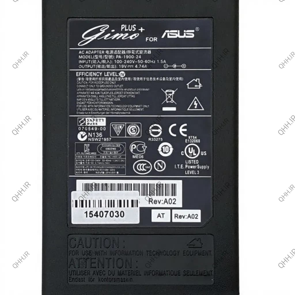 آداپتور لپ تاپ ایسوس 19V 4.7A Gimo Plus — تصویر ۲